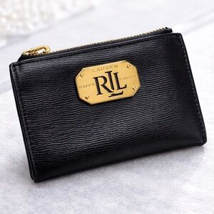 Ralph Lauren Black Wallet with Gold Logo